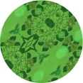 thumbnail image 1 of Ahgly Company Indoor Round Patterned Green Area Rugs, 3' Round, 1 of 6