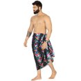 thumbnail image 3 of LA LEELA Men's Bath Trunk Swimwear Sarong Pareo Beach Wrap One Size Coal, Flamingo Floral Summer Vacation Party, 3 of 5