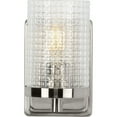 thumbnail image 3 of Fawcett Collection One-Light Brushed Nickel Clear Patterned Glass Transitional Bath Vanity Light, 3 of 9