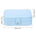 thumbnail image 2 of Uxcell Travel Jewelry Case Small Jewelry Organizer Portable Jewelry Box Double Layer to Store Rings Earrings, Light Blue, 2 of 5