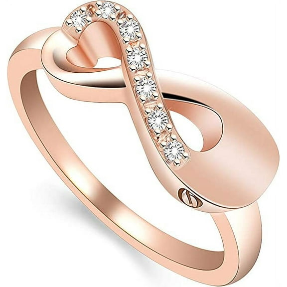 Infinity Cremation Ring for Ashes - Stainless Steel Cremation Inlay Crystal Urn Jewelry I Carry You with me Memorial Keepsake Locket Rings for Human/Pet Ash