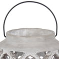 thumbnail image 3 of Cement Lantern with Cut Out Design and Hollow Space, Gray, 3 of 5