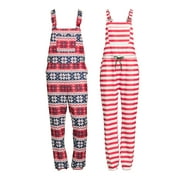 Holiday Matching Family Christmas Pajamas Women's Stripe Jamerall Pajamas, Sizes S-2XL