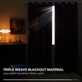 thumbnail image 3 of Deconovo Blackout Curtains Silver Wave Foil Print Pattern Room Darkening Drapes 52Wx 63L inch Set of 2 Panels Purple Grape, 3 of 6