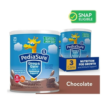 PediaSure Grow & Gain Shake Mix Powder, Chocolate, 14.1 oz Can, 24 Servings