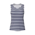 thumbnail image 4 of Easygdp Navy Blue And White Stripes Women's Workout Tank Top, Running Top, Hiking Shirt, Quick-Dry for Running, Yoga, Hiking - Small, 4 of 9