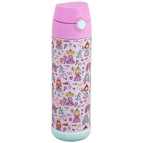 Snug Kids Water Bottle - insulated stainless steel thermos with straw (girlsBoys) - Princess, 17oz