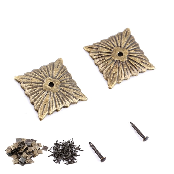 100 Pcs Upholstery Tacks, Decorative Furniture Tacks, Round Head Bronze Nails Tacks Pins, Antique Thumb Tacks Push Pins for DIY Project, Furniture, Sofa, Chair, Bed, Home Decor Tacks