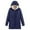 Navy, variant on Women's Mid Length Lined Hooded Winter Coat Warm Insulated Jacket For Cold Weather Casual Fashion Outerwear