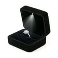 thumbnail image 3 of Joyero de terciopelo con luz LED, caja para anillos que brilla en la oscuridad para exhibiciones y compromisos, 3 of 7