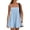 489#Sky Blue, variant on Womens Summer Rompers Spaghetti Strap Short Jumpsuits Square Neck Dress Beach Vacation Clothes with Pockets Sky Blue XL