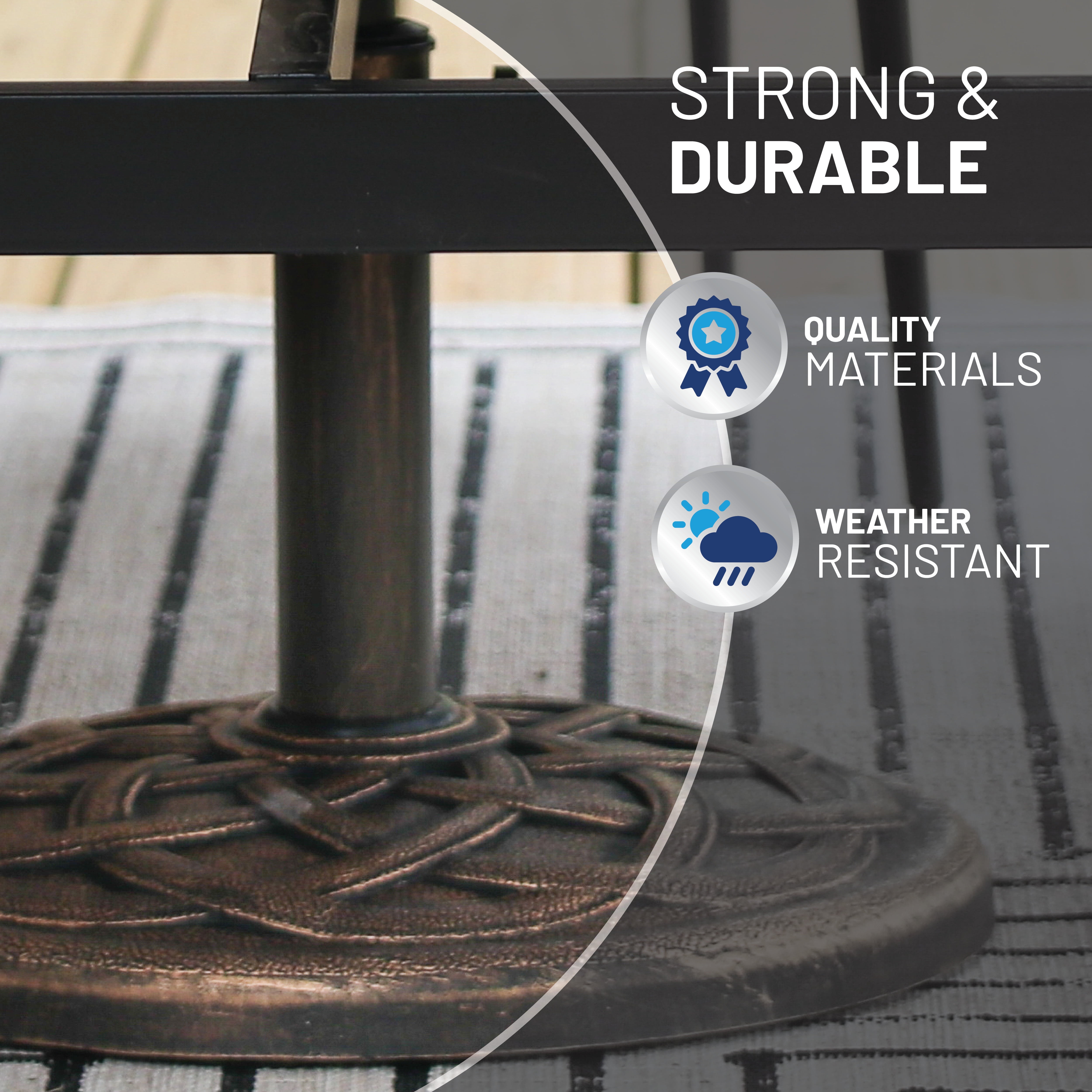 26 Pound Umbrella Base Designed to be Used With a Patio Table (Bronze)