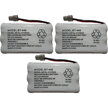 Uniden BT-446 BT-1004 BT-1005 BT-504 800mAh Rechargeable Cordless Telephone Battery (3-Pack) Compatible with Certain Uniden Cordless Telephones