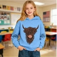 thumbnail image 6 of Kids Hoodie Unisex Lightweight Cute Sweatshirts Highland Cattle Long Sleeve Pullover, 6 of 8