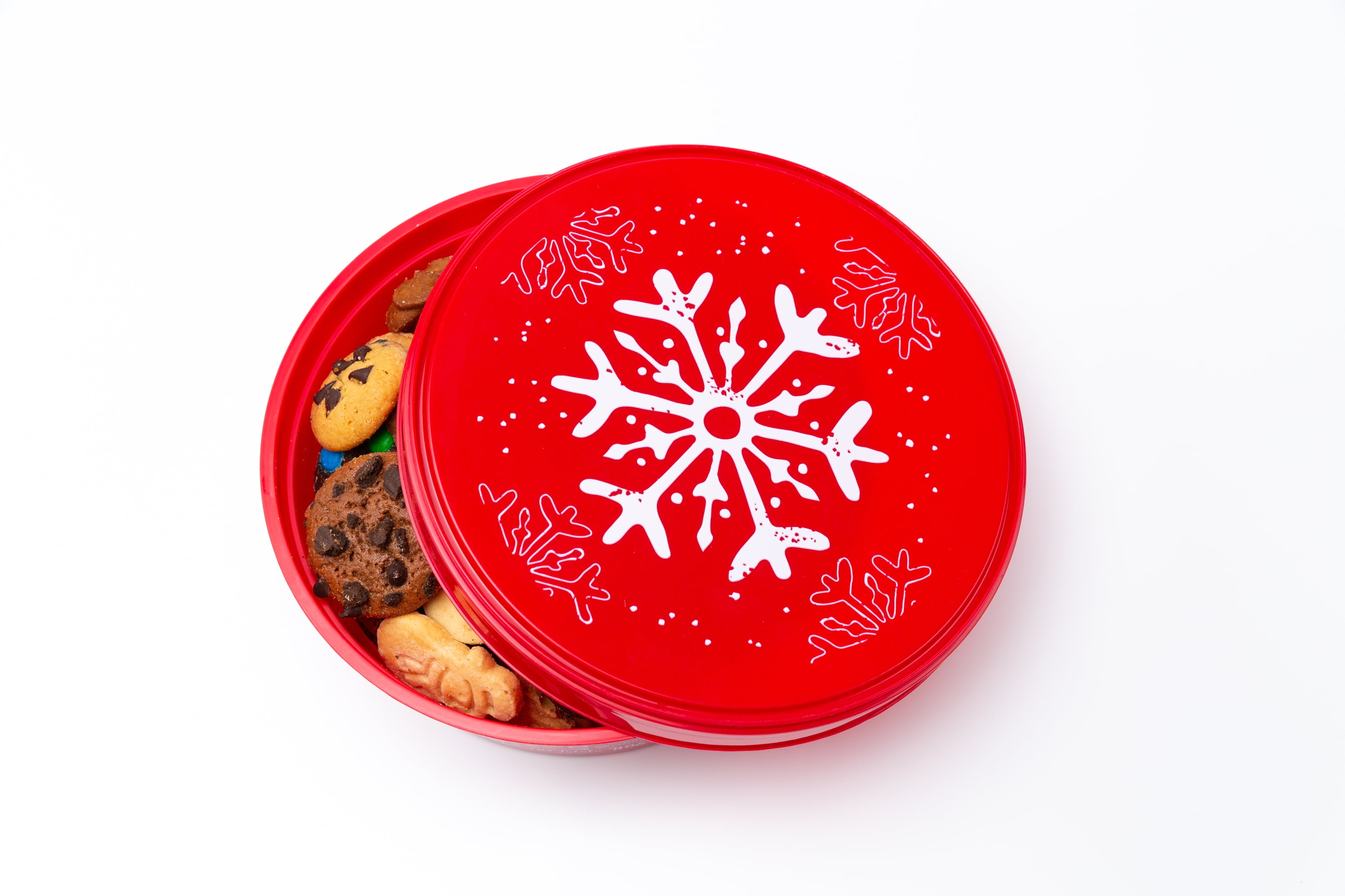 24 Wholesale Food Storage Container Christmas Square 7x7x4.7in Plastic W/4  Prints Xmas Label/3 Color Lids - at 
