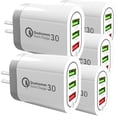 thumbnail image 1 of Cargador de Pared HotShot ChargerPowerWhite 5Pzas 3 Puertos USB 100-240V 50-60Hz Salida Max 5V 4.8A QC 5V 3.0A/9V 2.0, 1 of 1