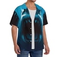 thumbnail image 4 of Honeii 's Open-Mouthed Shark for men's short-sleeved button-up collared shirt featuring a pocket, perfect for beach vacations, and travel adventures., 4 of 5