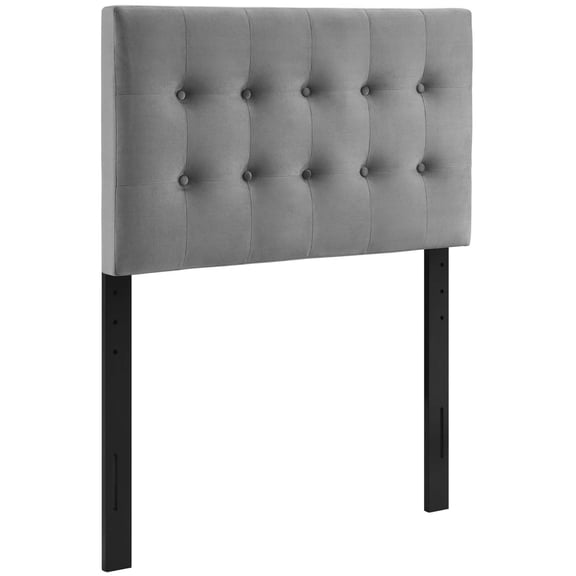Ergode Emily Twin Biscuit Tufted Performance Velvet Headboard - Gray