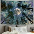 thumbnail image 2 of Creowell  Trippy Moon Forest Ceiling Tapestry for Bedroom Aesthetic, Cool Psychedelic Trees Starry Night Galaxy Sky Tapestry Wall Hanging, Tapestries College Dorm Home Decor 40x30inch, 2 of 6