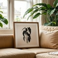 thumbnail image 2 of Monochromatic Foliage III - Drawing Botanical Line Art Minimalist Nature Black and White Floral Abstract Oak Framed Wall Art Print 16 x 16 inches, 2 of 8