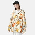 thumbnail image 3 of Kdxio Flower Fox Print Women Men Sun Protection UPF 50+ Jackets Zip Up Long Sleeve Hoodie Hiking Lightweight with Pockets, 3 of 7