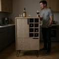 thumbnail image 5 of Homy Casa Kitchen Bar Cabinet with Wine Storage for Home Beverage Station, Gray, 5 of 9
