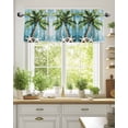 thumbnail image 2 of Tropical Plant Valances for Windows Blue Wood Grain Starfish Vintage Nautical Valance Rod Pocket Short Window Treatments Curtains for Kitchen Bathroom Living Room Bedroom, 42 x 18 Inch, 2 of 7