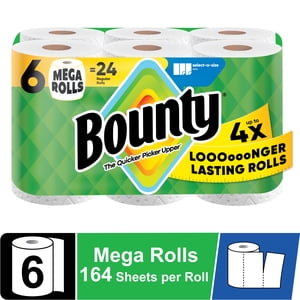 Bounty Select-A-Size Paper Towels, 6 Mega Rolls