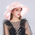 thumbnail image 4 of Sombrero de sol de organza con flores elegantes para mujer Sombrero de visera de ala ancha transpirable para el verano Nituyy Varios colores, elegantes sombreros para mujer, 4 of 5
