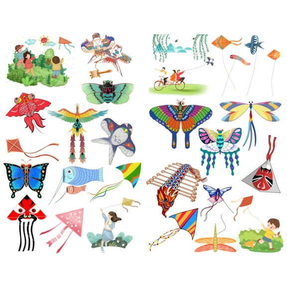 Kawaii Kite Aesthetic Sticker Pre-cut Cute Diary Travel Paper Journal Stickers Scrapbooking Stationery Sticker Flakes Art Supplies