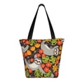 thumbnail image 3 of Easygdp Sloth on the Branch Stylish Canvas Handbag Shoulder Tote Bag, Shopping Bag with Zip, Suitable for Buying Groceries, Office, Fitness, 3 of 9