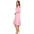 thumbnail image 3 of Women's Casual Basic Comfy 3/4 Sleeve Flare A-line Midi Long Maxi Dress, 3 of 6