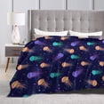 thumbnail image 4 of Kll Fleece Blanket Plush Throw Blanket Sea Jellyfish,Soft Fuzzy Cozy Flannel Blanket For Couch Sofa Bed.(40"X30"), 4 of 9