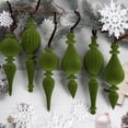 thumbnail image 1 of Adornos para Árbol de Navidad OuMuaMua Terciopelo Verde Oliva 6 Piezas, 1 of 5