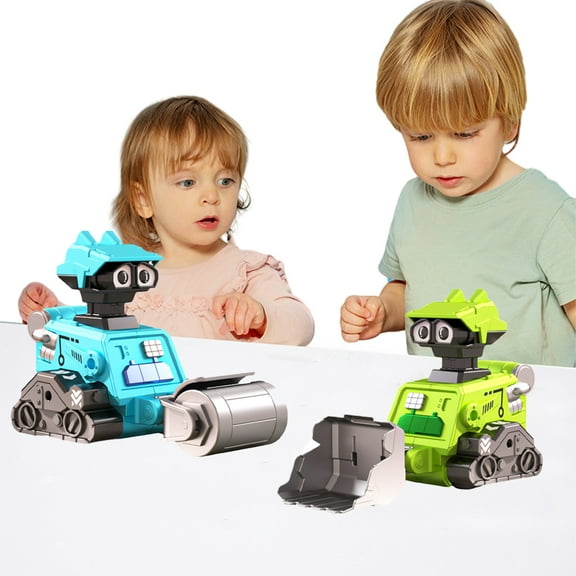Esaierr Kids Toddler Construction Car Toys Press Engineering Vehicle Toys 2 PCS Excavator Bulldozer Road Roller and Drill Truck Set Boys Girls Mini Car Toys