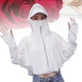 thumbnail image 4 of Women Sun Screen Cloak Summer Beach Sunscreen Cloak Sun Protection Wrap UV Protection with Hooded Zipper for Cycling Riding Beach Holiday (White), 4 of 8