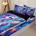 thumbnail image 3 of Homewish 3D Cartoon Unicorn Zipper Twin Comforter Sets with Fitted Sheet and 2 Pillowcases For Kids,Cute Magic Animal Zipper Bedding Set,Black Reversible,4-Piece, 3 of 7