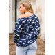 thumbnail image 1 of ABPHQTO Sudadera de mujer con estampado de murciélagos azul marino, 1 of 5