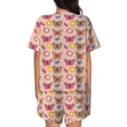 thumbnail image 6 of Fuzoiu colorful Butterfly Daisy Print Women's Short-Sleeved Pajama Set,Lounge Sleepwear Set,Womens Pajama Sets 2 Piece,Button-Up Top and Shorts with Pockets-3X-Large, 6 of 7