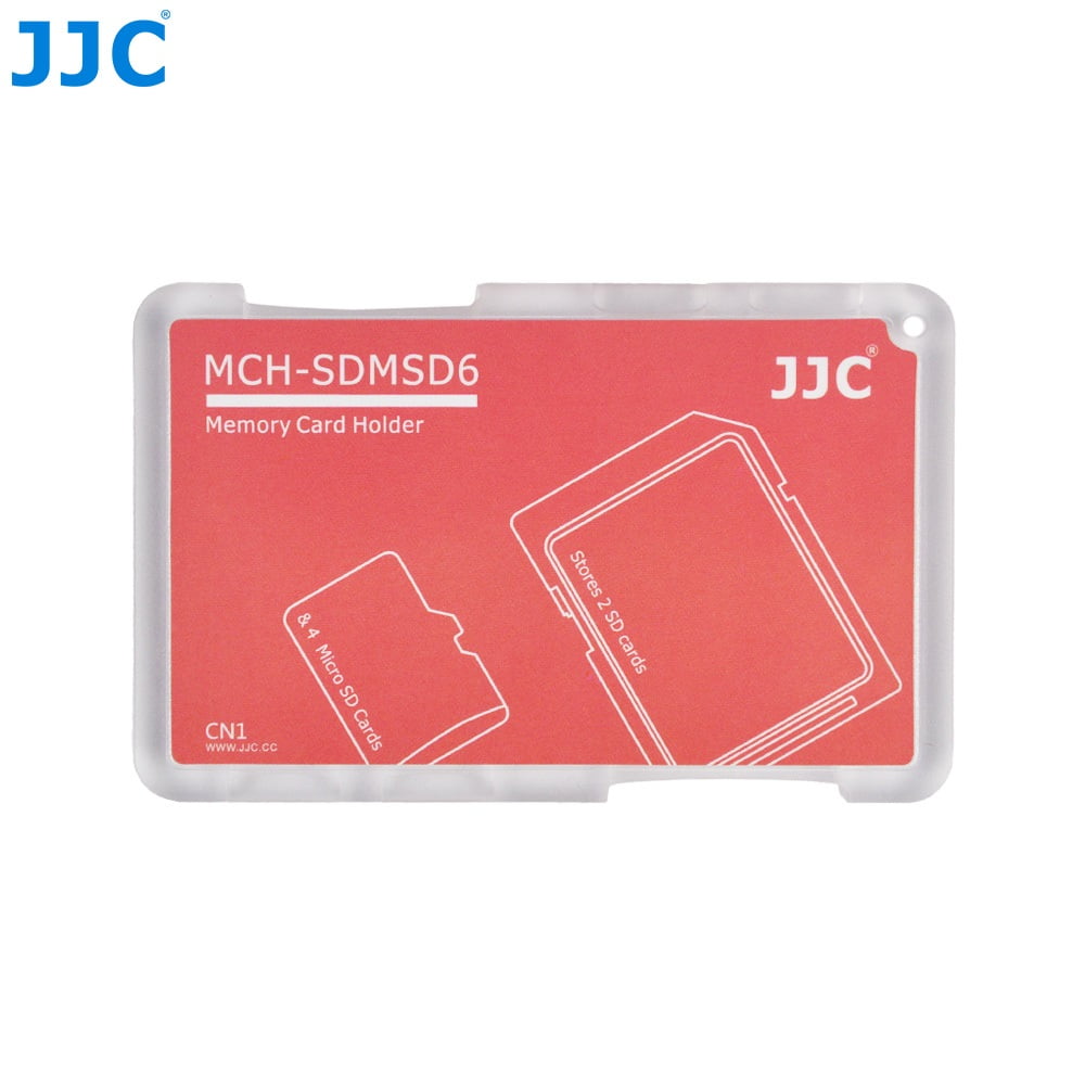 JJC Memory Card Case for 4x microSD + 2x SD Cards Red Edition MCHSDMSD6