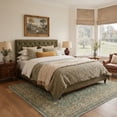 thumbnail image 2 of KUETH 6X9 Machine Washable Area Rug, Low Pile Non-Slip Backing Carpet for Living Room and Bedroom, Pet-Friendly Vintage Floral Medallion Rug, Green, 2 of 7