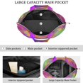 thumbnail image 3 of 22 Inch Oversized Travel Bag Lightweight Canvas Weekender Duffel with Multi Pockets, Aurora Print, 3 of 5