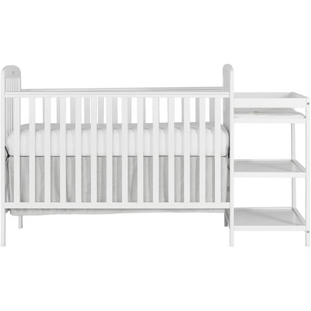 Dream On Me Anna 2-in-1 Full Size Crib with Changing Table + BONUS Mattress