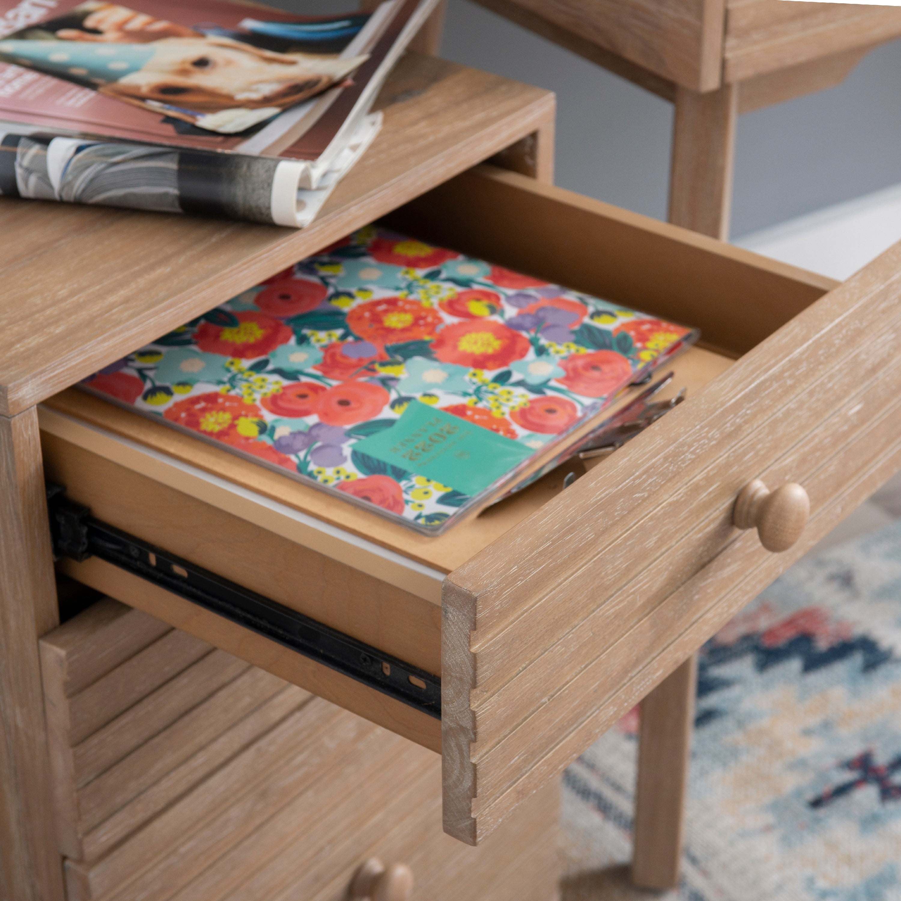Powell Nixon 3-Drawer File Cabinet, Natural