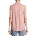 thumbnail image 4 of Time and Tru Women's Sleeveless Henley Popover Top, 4 of 6