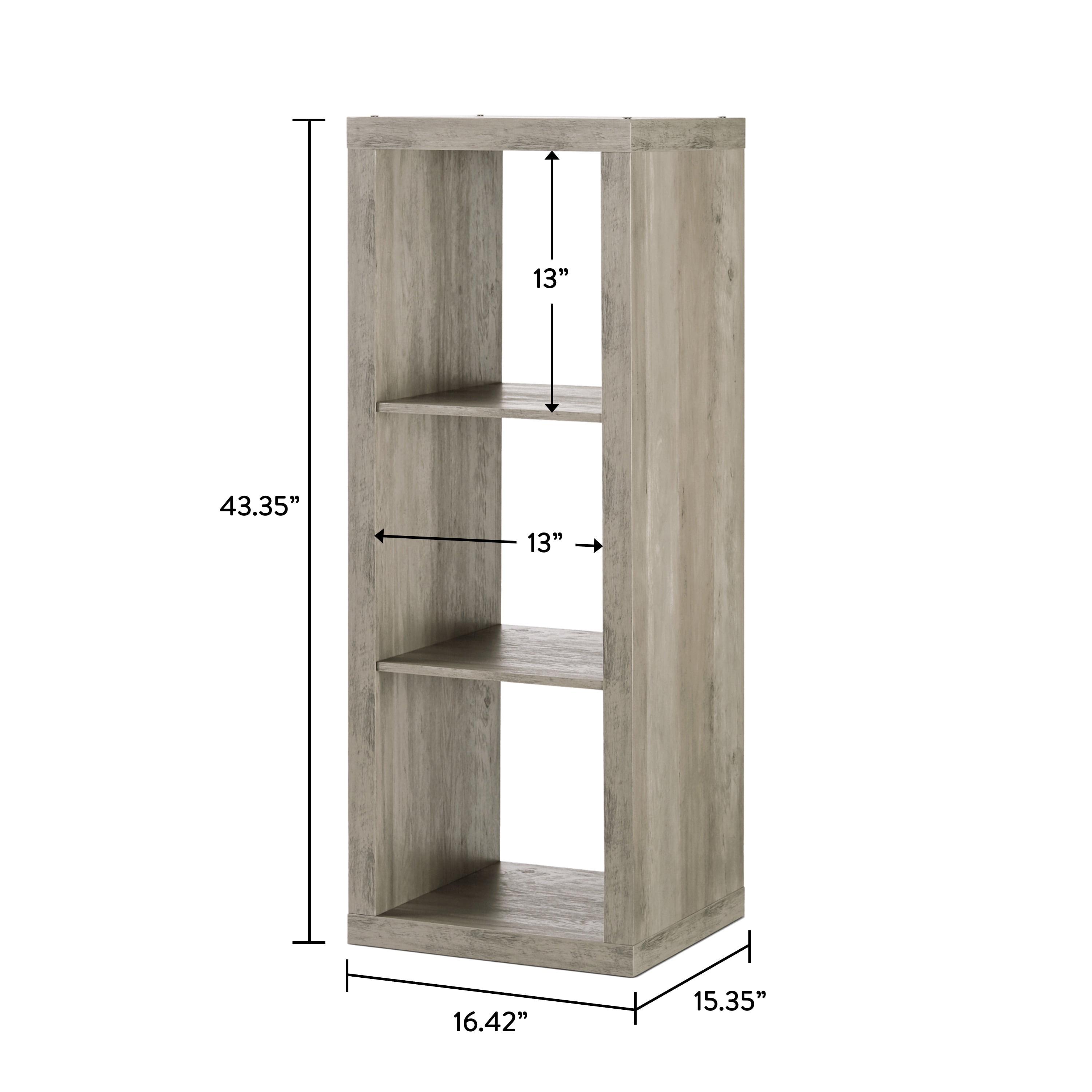 Better Homes & Gardens 3 Cube Storage Organizer, Rustic Gray