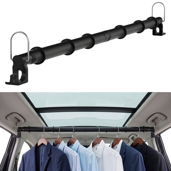 Car Clothes Hooks,PAPTIGER 30-65Inches Telescopic Clothes Rack for Vehiclesfor Heavy Duty , SUV, Truck