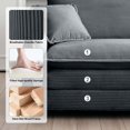 thumbnail image 7 of BUIORD Sectional Sofa and Couch, Oversize Sectional Couch for Living Room, Deep Seat Corduroy Sleeper Sofa, 115" 3-Seat Sofa + 81" Loveseat, Gray, 7 of 7