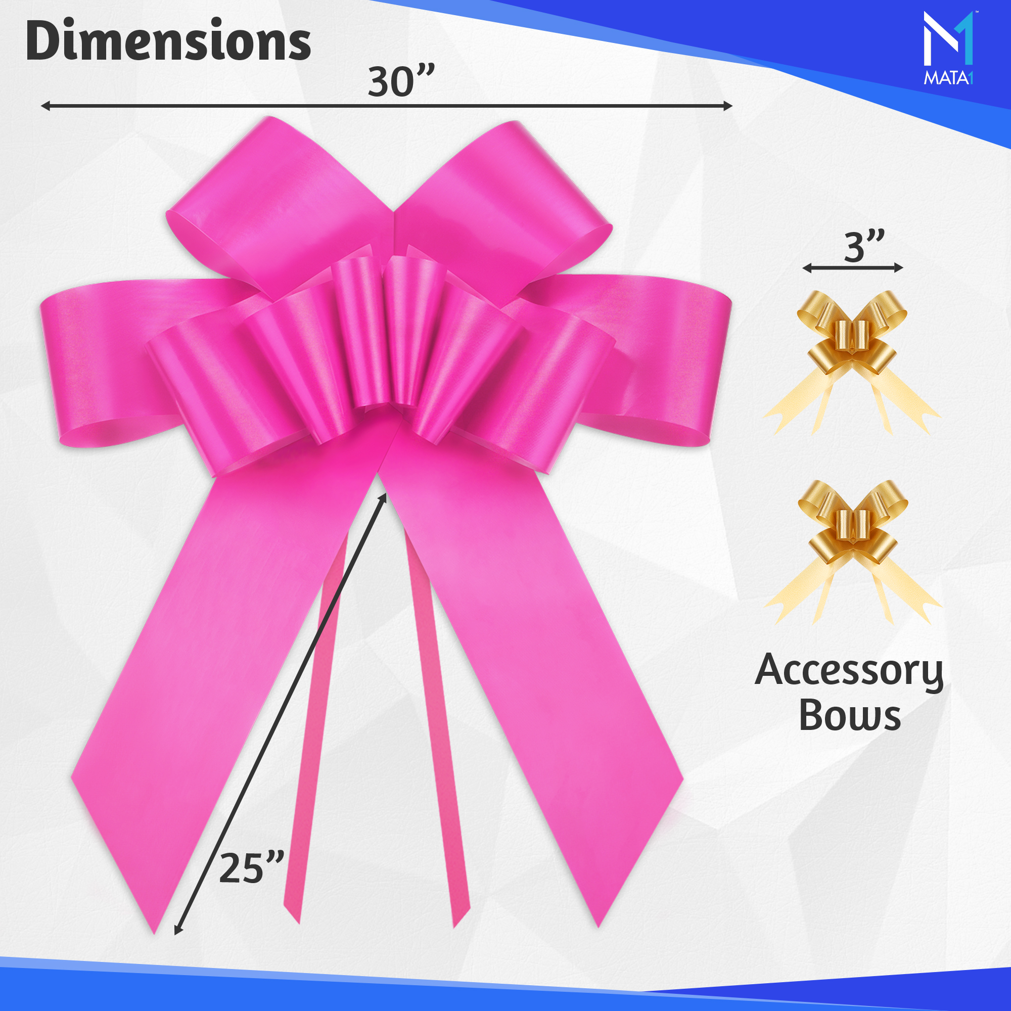 Mata1 30-Inch Giant Pink Car Gift Bow photo 2