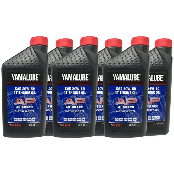 Yamaha Genuine OEM SAE 20W-50 4T Engine Oil LUB-20W50-AP-12 - 6 Pack